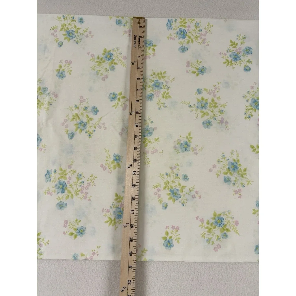 1 Vintage Floral‎ Pillowcase Standard Blue Green Pink Wamsutta Shabby Cottage